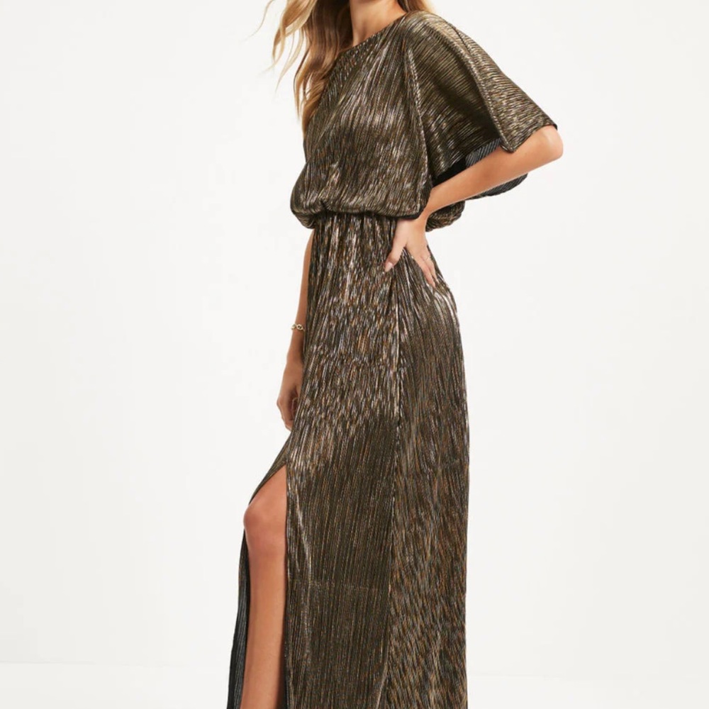 Vici STUDIO 54 METALLIC MAXI DRESS - Gold